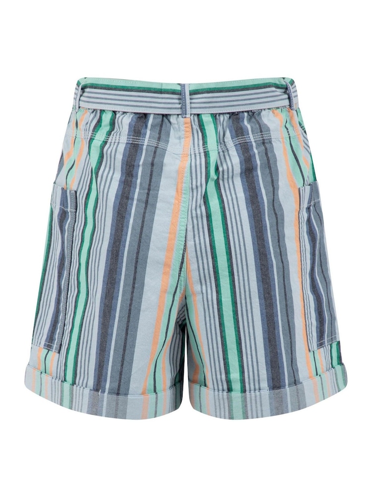 Weird Fish Blue Wilder Striped Summer Shorts - Image 7 of 7 Weird Fish Blue Wilder Striped Summer Shorts - Image 7 of 7