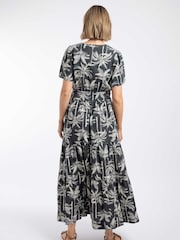 Weird Fish Black Rhianne Printed Tiered Maxi Dress - Image 3 of 8