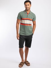 Weird Fish Green Bradbury Pique Stripe Polo Shirt - Image 4 of 8