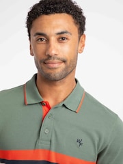 Weird Fish Green Bradbury Pique Stripe Polo Shirt - Image 5 of 8