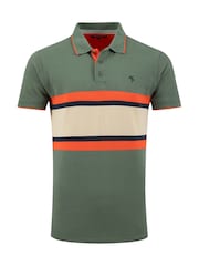 Weird Fish Green Bradbury Pique Stripe Polo Shirt - Image 7 of 8