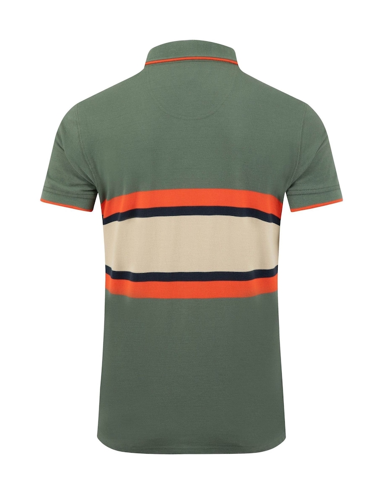 Weird Fish Green Bradbury Pique Stripe Polo Shirt - Image 8 of 8