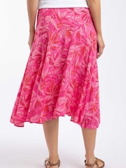 Weird Fish Pink Cresento Printed Asymmetric Slit Skirt - Image 3 of 7