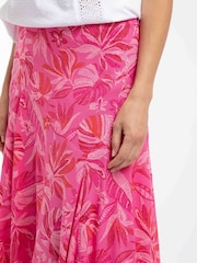 Weird Fish Pink Cresento Printed Asymmetric Slit Skirt - Image 4 of 7