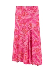Weird Fish Pink Cresento Printed Asymmetric Slit Skirt - Image 6 of 7