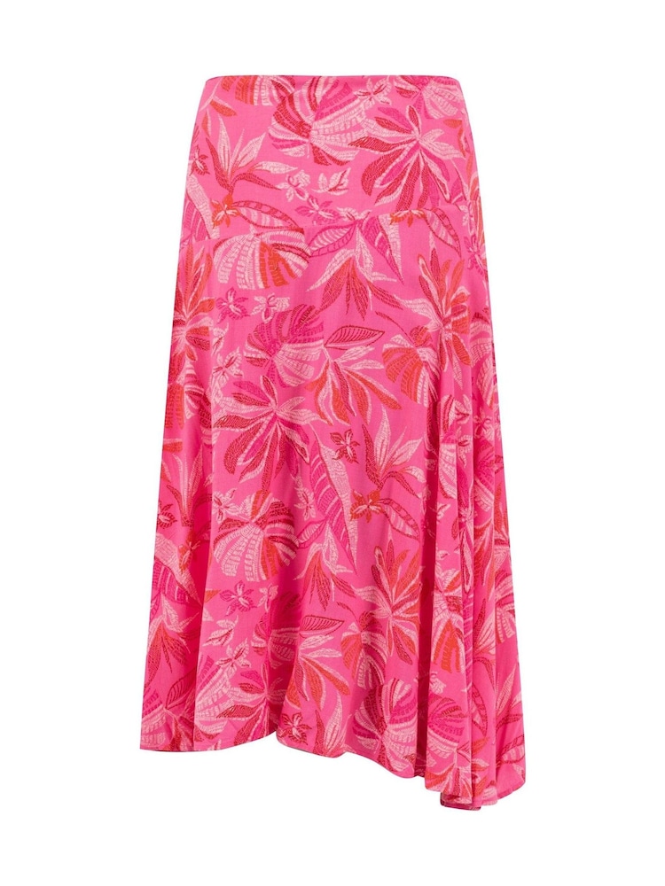 Weird Fish Pink Cresento Printed Asymmetric Slit Skirt - Image 7 of 7 Weird Fish Pink Cresento Printed Asymmetric Slit Skirt - Image 7 of 7