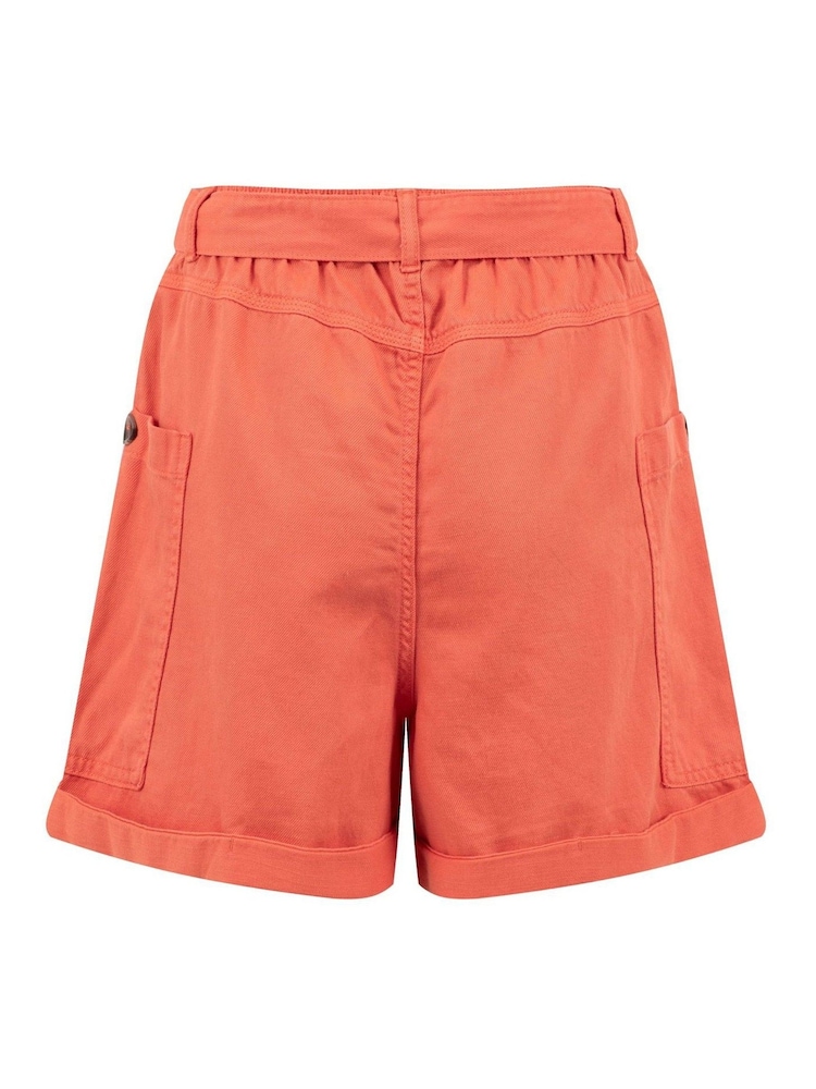 Weird Fish Orange Cynthia Cotton Twill Shorts - Image 6 of 6 Weird Fish Orange Cynthia Cotton Twill Shorts - Image 6 of 6