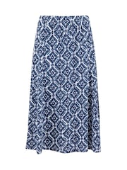 Weird Fish Blue Romaro Printed Jersey Midi Skirt - Image 5 of 6