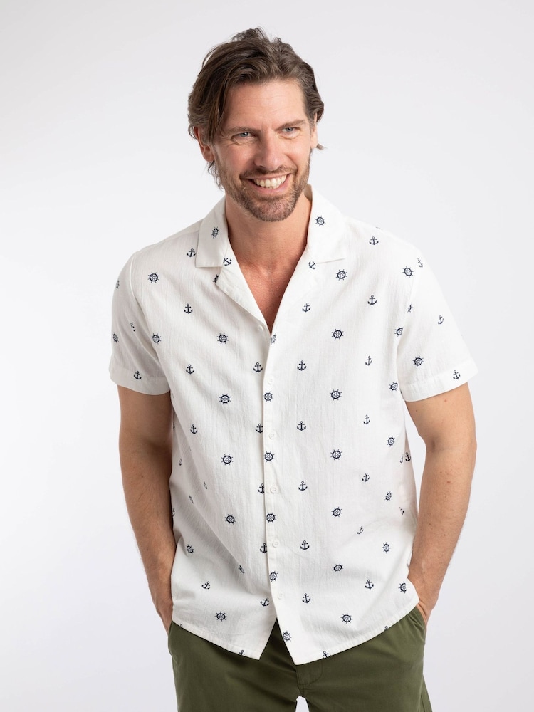 Weird Fish Cream Hugh Printed Shirt - Image 2 of 9 Weird Fish Cream Hugh Printed Shirt - Image 2 of 9