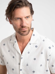 Weird Fish Cream Hugh Printed Shirt - Image 5 of 9