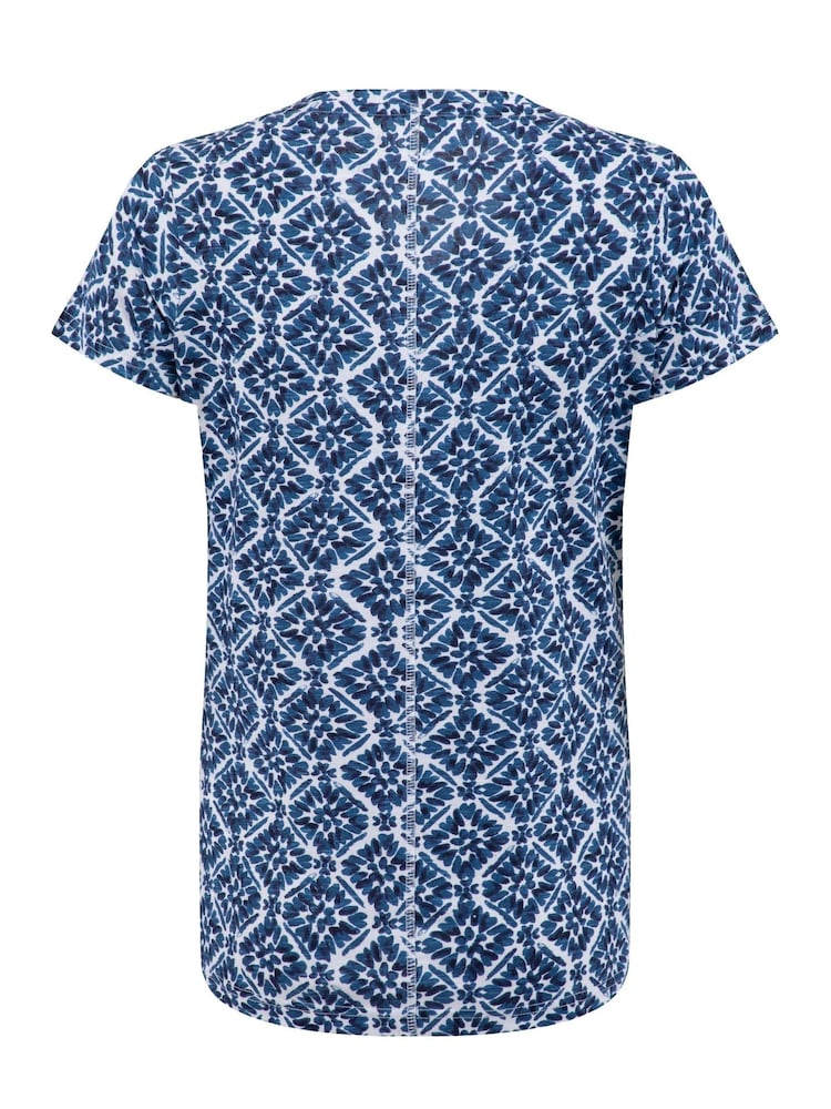 Weird Fish Blue Merica Printed Jersey T-Shirt - Image 6 of 6 Weird Fish Blue Merica Printed Jersey T-Shirt - Image 6 of 6