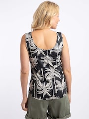 Weird Fish Black Dani Printed Scoop Neck Vest - Image 2 of 7