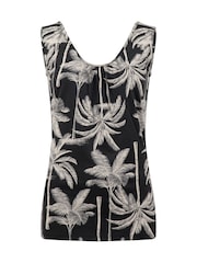 Weird Fish Black Dani Printed Scoop Neck Vest - Image 6 of 7
