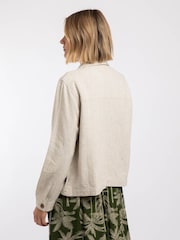 Weird Fish Cream Karsten Relaxed Linen Jacket - Image 3 of 9