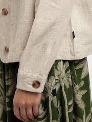 Weird Fish Cream Karsten Relaxed Linen Jacket - Image 6 of 9