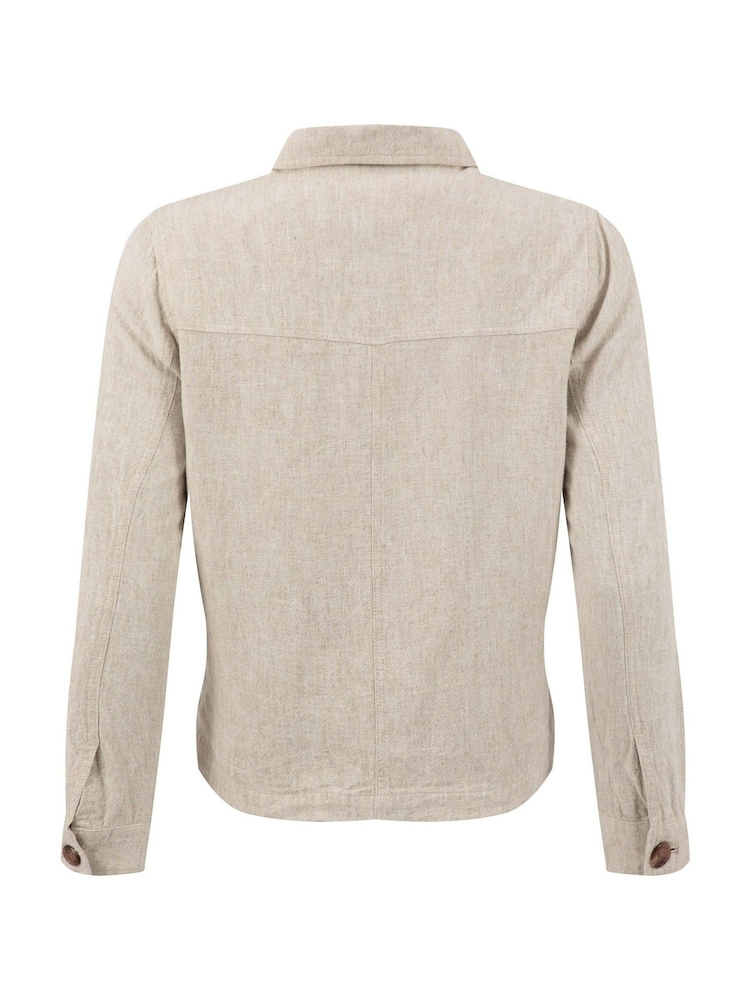 Weird Fish Cream Karsten Relaxed Linen Jacket - Image 9 of 9 Weird Fish Cream Karsten Relaxed Linen Jacket - Image 9 of 9