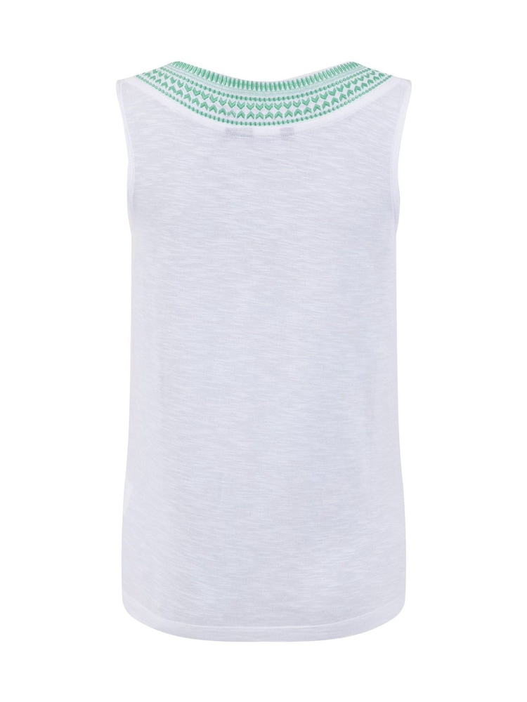 Weird Fish White Kinton Embroidered Jersey Vest Top - Image 7 of 7 Weird Fish White Kinton Embroidered Jersey Vest Top - Image 7 of 7