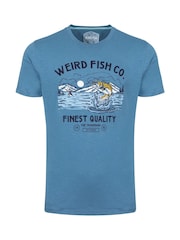 Weird Fish Blue Fish Out Of Water Front Print Graphic T-Shirt - Image 5 of 6