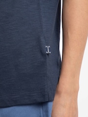 Weird Fish Blue Kinton Embroidered Jersey Vest Top - Image 6 of 8