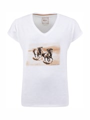 Weird Fish White Running Horses Front Print Graphic T-Shirt - Image 6 of 7