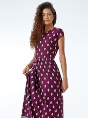 Roman Purple Paisley Border Print Maxi Dress - Image 2 of 5