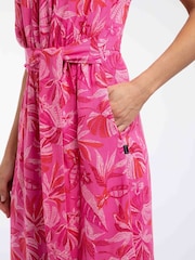 Weird Fish Pink Nalani Printed Viscose Jumpsuit - Image 4 of 7