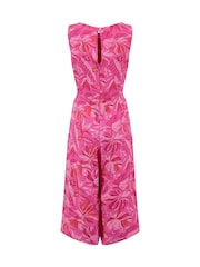 Weird Fish Pink Nalani Printed Viscose Jumpsuit - Image 7 of 7