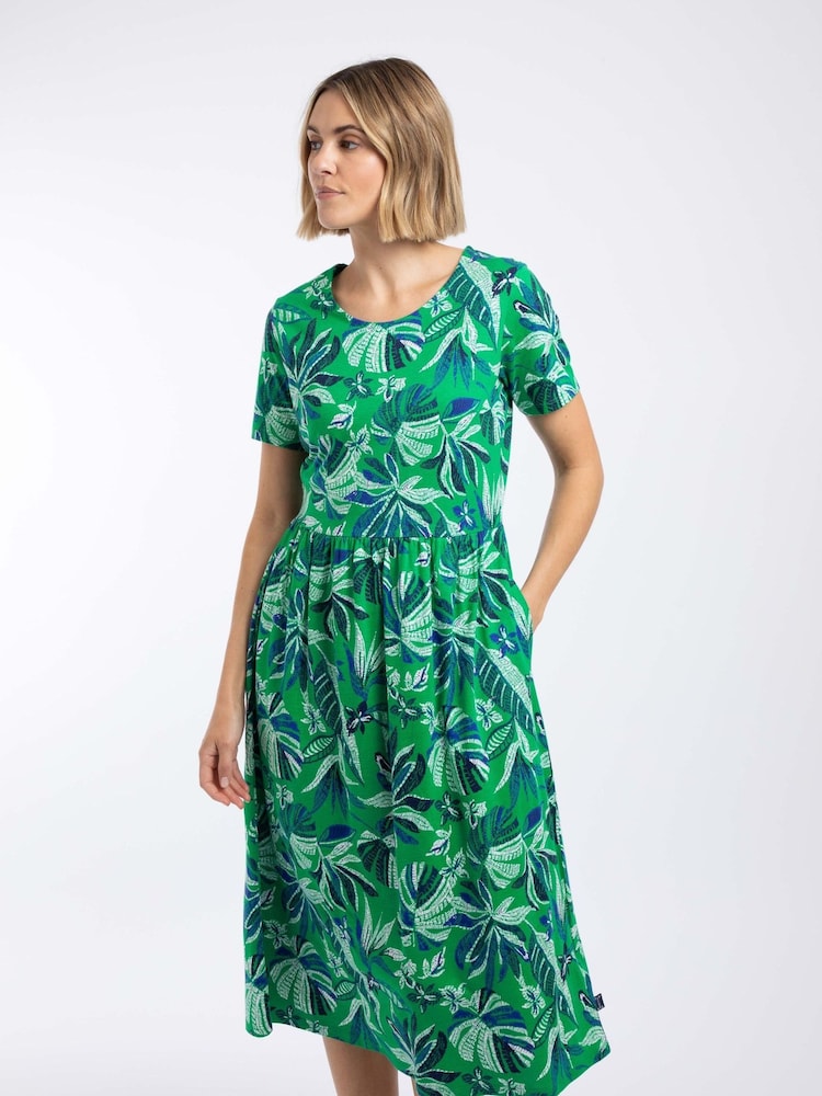 Weird Fish Celsia Printed Jersey Scoop Midi Dress - Bild 1 von 7