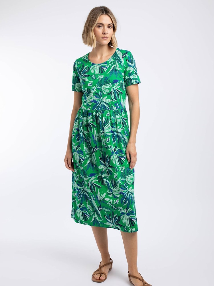 Weird Fish Celsia Printed Jersey Scoop Midi Dress - Bild 2 von 7