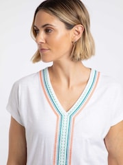 Weird Fish White Lomie Embroidered T-Shirt - Image 4 of 5