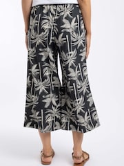Weird Fish Black Mossa Printed Linen Rich Trousers - Image 2 of 6