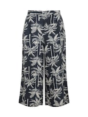 Weird Fish Black Mossa Printed Linen Rich Trousers - Image 5 of 6