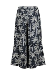 Weird Fish Black Mossa Printed Linen Rich Trousers - Image 6 of 6