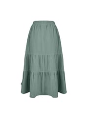 Weird Fish Green Lathika Double Cloth Tiered Midi Skirt - Image 7 of 7