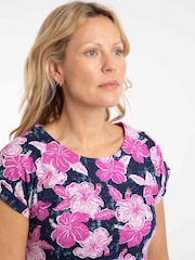 Weird Fish Pink Tallahassee Printed Jersey Dress - Image 3 of 5