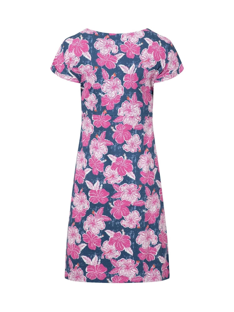 Weird Fish Pink Tallahassee Printed Jersey Dress - Image 5 of 5 Weird Fish Pink Tallahassee Printed Jersey Dress - Image 5 of 5