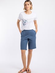 Weird Fish Blue Kinnie Flat Fronted Shorts - Image 1 of 8