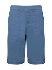 Weird Fish Blue Kinnie Flat Fronted Shorts - Image 7 of 8