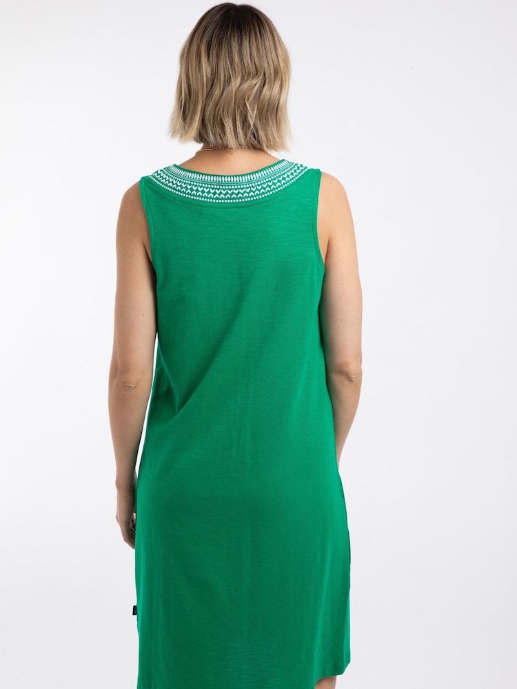 Weird Fish Green Nayal Embroidered Jersey Shift Tunic - Image 2 of 7 Weird Fish Green Nayal Embroidered Jersey Shift Tunic - Image 2 of 7