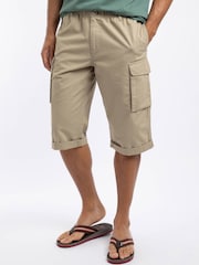 Weird Fish Cream Summersville 3/4 Length Ripstop Cargo Shorts - Image 1 of 5