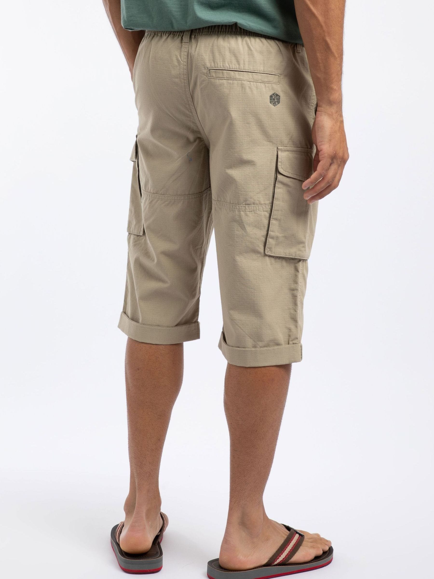Buy Weird Fish Cream Summersville 3/4 Length Ripstop Cargo Shorts
