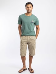 Weird Fish Cream Summersville 3/4 Length Ripstop Cargo Shorts - Image 3 of 5