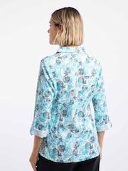 Weird Fish Blue Syona Double Cloth Printed Shirt - Image 2 of 7