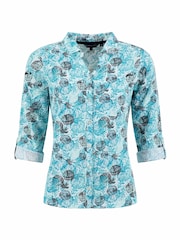 Weird Fish Blue Syona Double Cloth Printed Shirt - Image 6 of 7