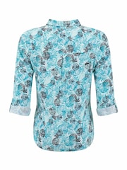 Weird Fish Blue Syona Double Cloth Printed Shirt - Image 7 of 7