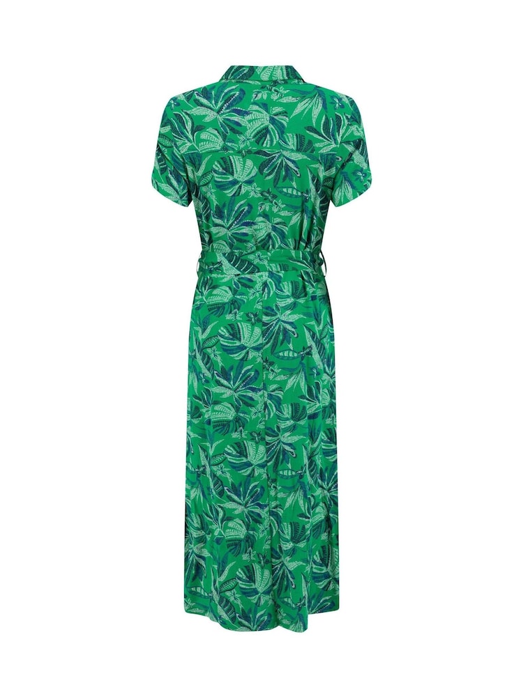 Weird Fish Green Neem Printed Shirt Dress - Image 8 of 8 Weird Fish Green Neem Printed Shirt Dress - Image 8 of 8