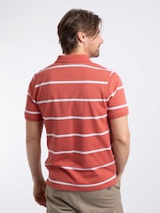 Weird Fish Red Fabian Striped Pique Polo Shirt - Image 3 of 7