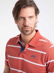 Weird Fish Red Fabian Striped Pique Polo Shirt - Image 5 of 7