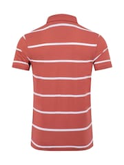 Weird Fish Red Fabian Striped Pique Polo Shirt - Image 7 of 7