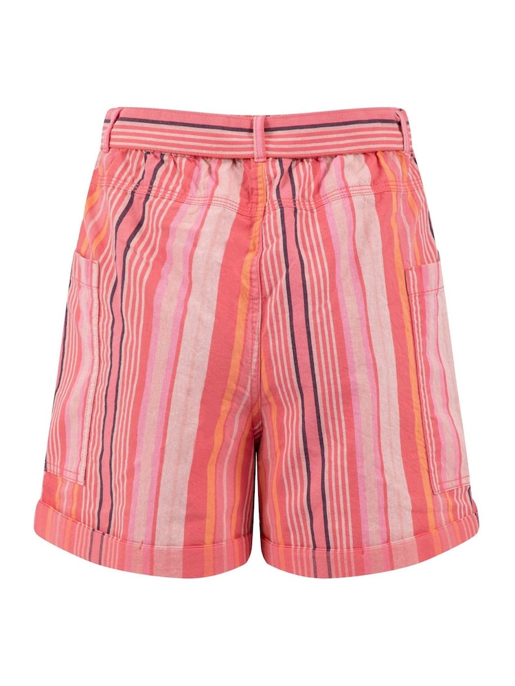 Weird Fish Pink Wilder Striped Summer Shorts - Image 7 of 7 Weird Fish Pink Wilder Striped Summer Shorts - Image 7 of 7